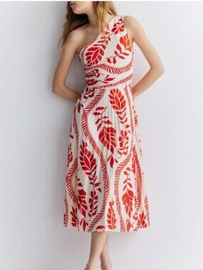 h and m one shoulder dress H&M Draped One-Shoulder Dress